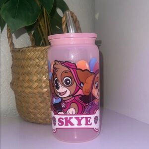 Sky Pink Skye Cartoon Straw Cup